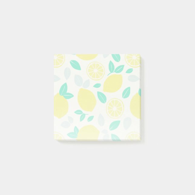 Summer Lemon Muster in Cream Post-it Klebezettel (Vorderseite)