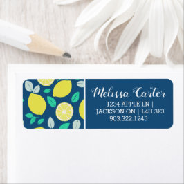 Summer Lemon Muster in Navy Blue