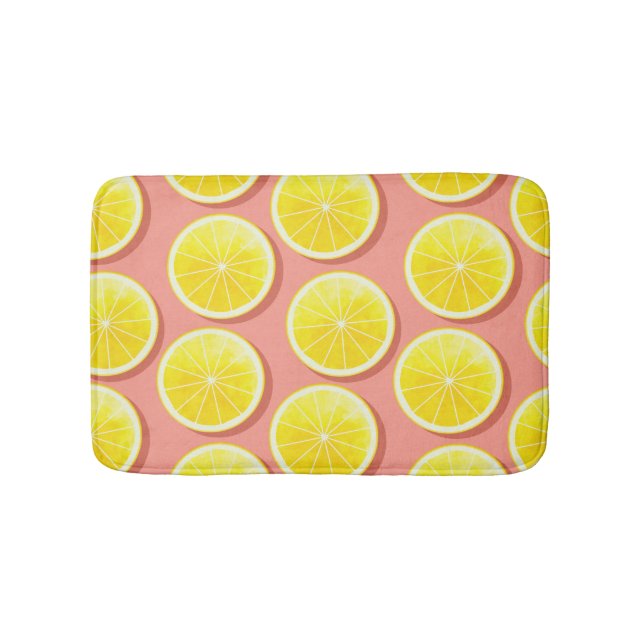 Summer Lemon Slices Pattern Badematte (Vorderseite)
