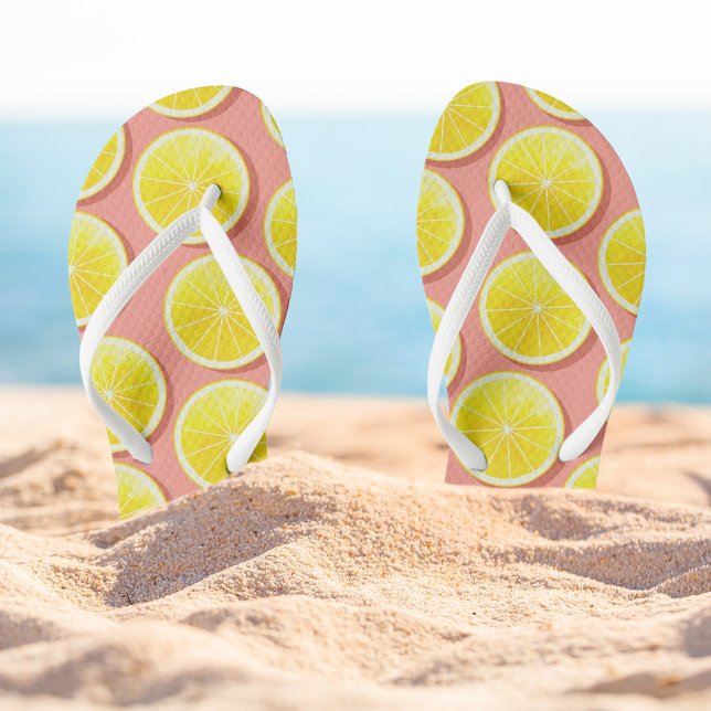 Summer Lemon Slices Pattern Flip Flops (Von Creator hochgeladen)