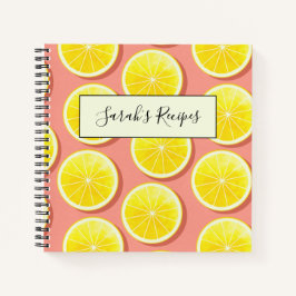 Summer Lemon Slices Pattern Notizbuch
