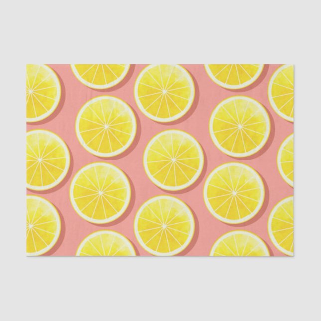 Summer Lemon Slices Pattern Seidenpapier (Vorderseite)