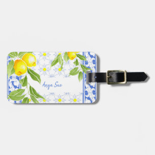 Summer Lemon über Portugiesisch Blau und Weiß Azul Gepäckanhänger