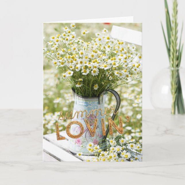 Summer Liebe Field Wilde Blume + Text Karte (Vorderseite)