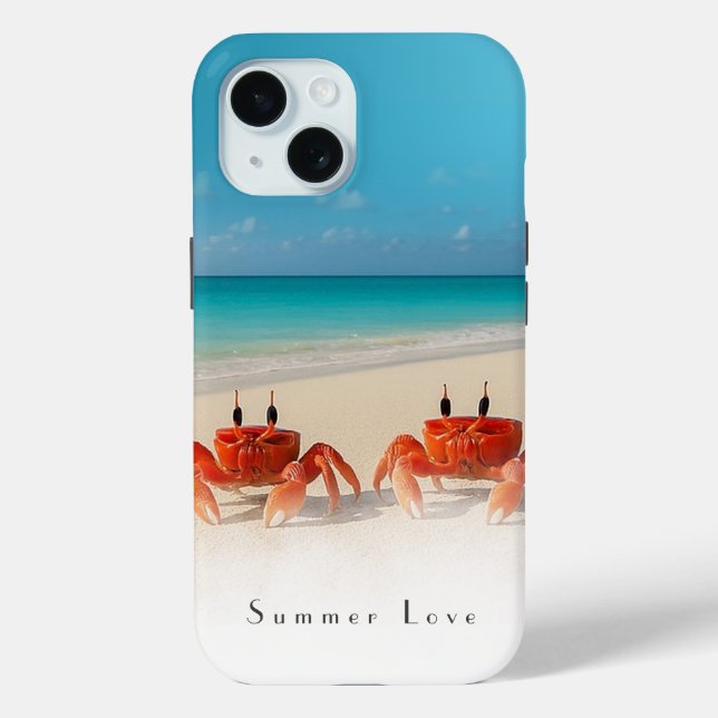 Summer Liebe — iPhone 15 Groß Case 2 Krabben (Rückseite)