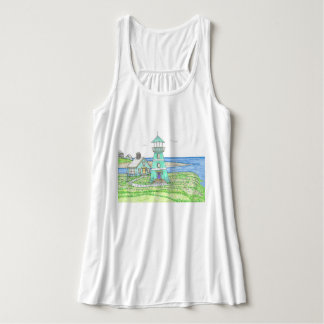 Summer Lighthouse 3; Women's Flowy Tank Top