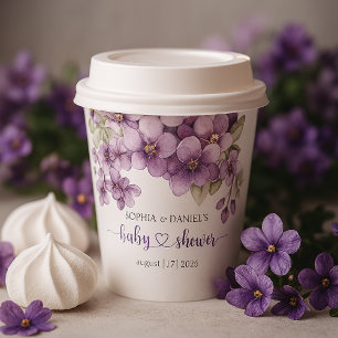 Summer Lila Violet Blume Babyduschpapier Pappbecher