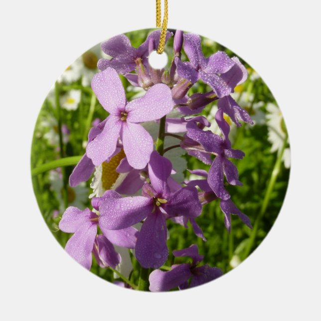 Summer Lilac und Daisies Keramik Ornament (Vorne)