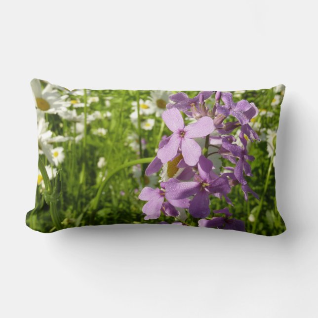 Summer Lilac und Daisies Lendenkissen (Vorderseite)