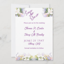 Summer Lilac Wildblume Romantische Hochzeit Einladung