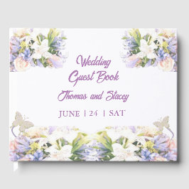 Summer Lilac Wildblume Romantische Hochzeit Gästebuch