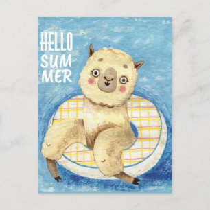 Summer Llama Postkarte
