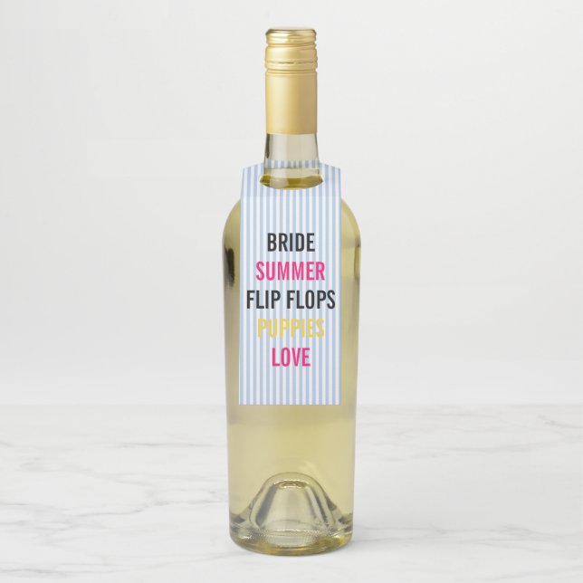 Summer Lovin Bride & Company Dusche Brautparty Flaschenanhänger (Auf Flasche)