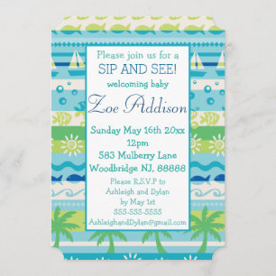 Summer Lovin' Nautical Baby Sip and See Einladung