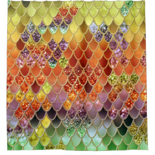 Summer Mermaid Glitzer Scales #2 (Imitate Glitzer) Duschvorhang