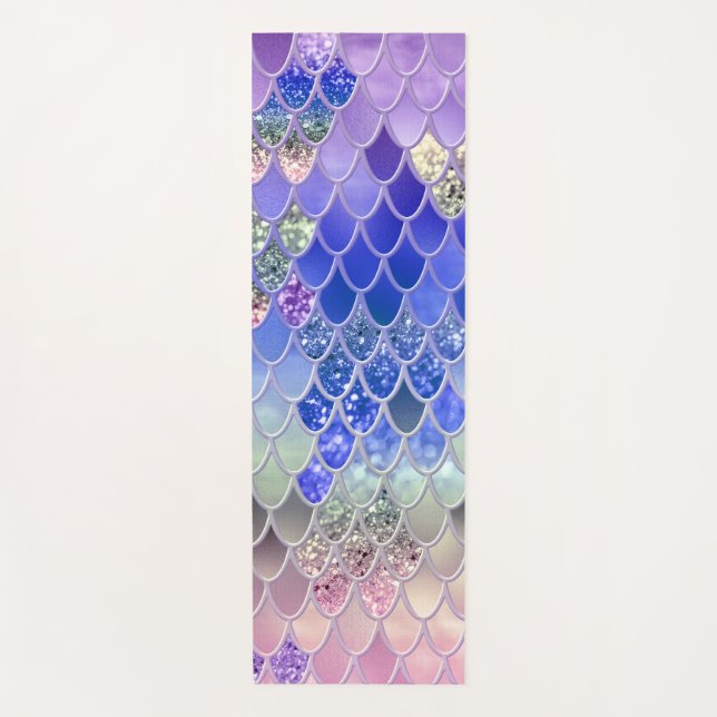 Summer Mermaid Glitzer Scales #3 (Imitate Glitzer) Yogamatte (Vorderseite)