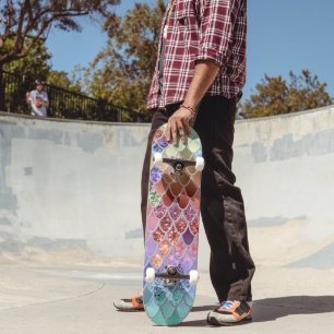 Summer Mermaid Glitzer Scales #7 (Imitate Glitzer) Skateboard