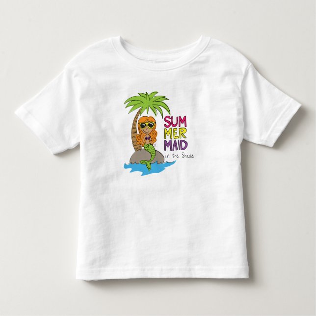 Summer Mermaid Niedlich Kleinkind T - Shirt White (Vorderseite)
