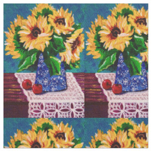 Summer Mini Sonnenblumen und Spitzenstoffe Stoff