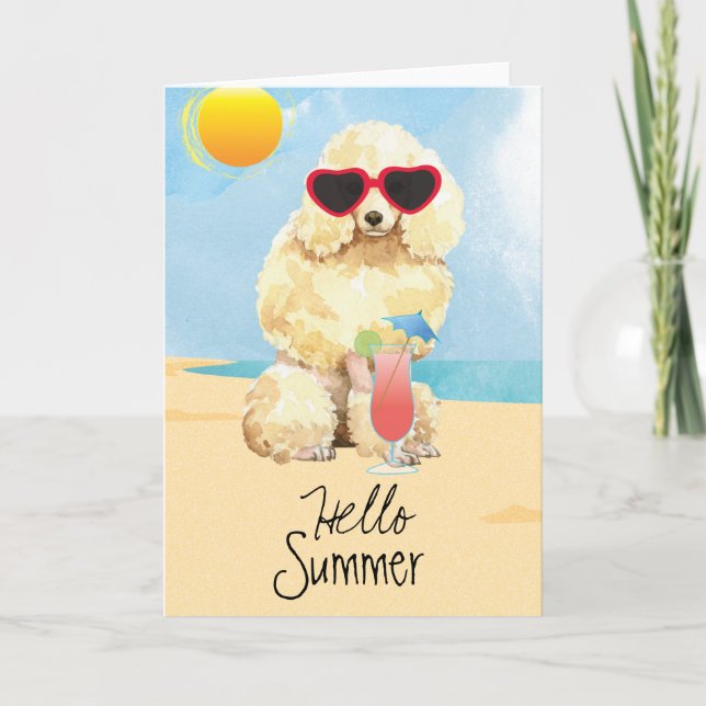 Summer Miniatur Poodle Karte (Vorderseite)