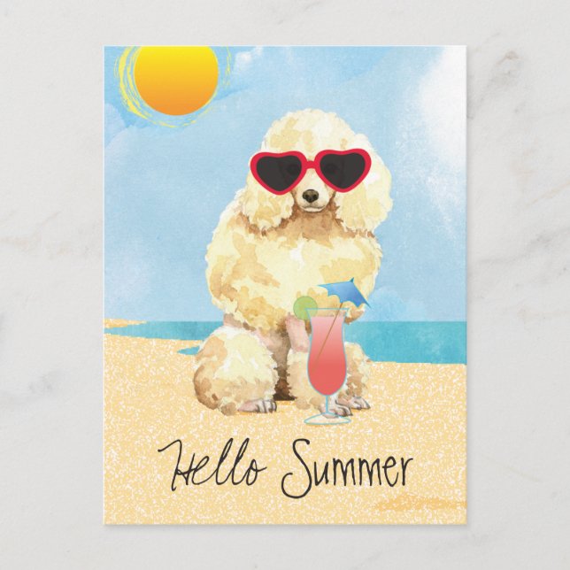 Summer Miniatur Poodle Postkarte (Vorderseite)