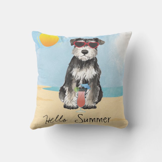 Summer Miniature Schnauzer Außenkissen Kissen (Rückseite)
