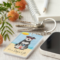 Summer Miniature Schnauzer Schlüsselanhänger