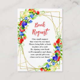 Summer Mixed Berries Baby Shower Book Request Begleitkarte