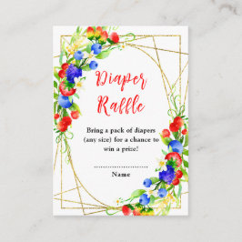 Summer Mixed Berries Baby Shower Diaper Raffle Begleitkarte