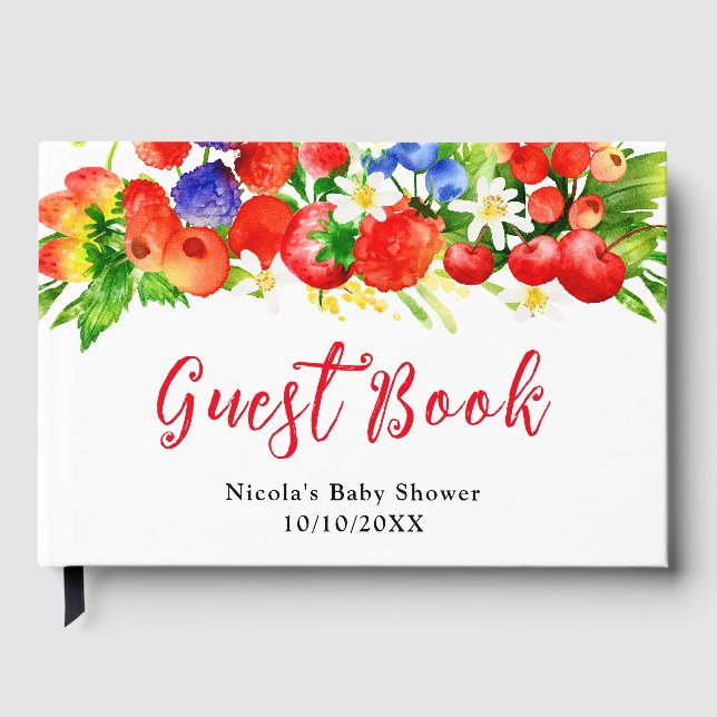 Summer Mixed Berries Baby Shower Gästebuch (Vorderseite)