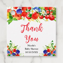 Summer Mixed Berries Baby Shower Thank You Geschenkanhänger