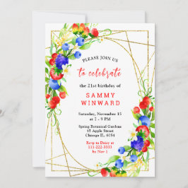 Summer Mixed Berries Birthday Einladung