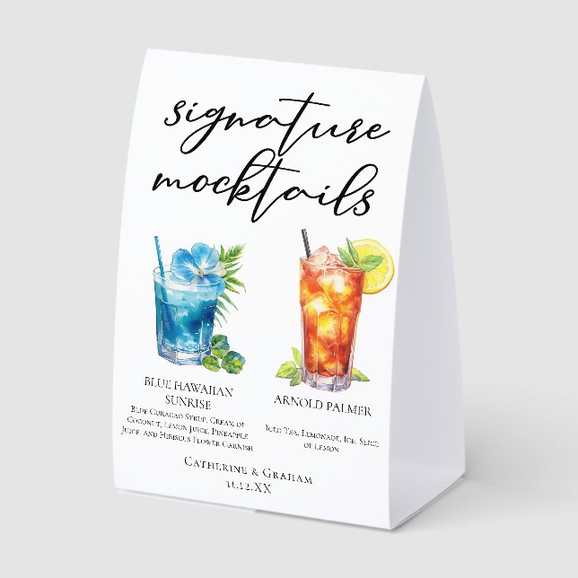 Summer Mocktails Blue Hawaiian Arnold Palmer Tischaufsteller (Vorderseite)