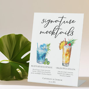 Summer Mocktails Blue Hawaiian Piña Colada Sockelschild
