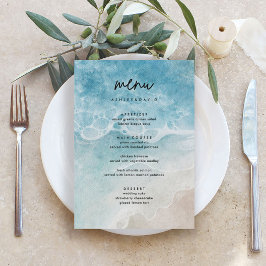 Summer Modern Beach Wedelkarten Menükarte