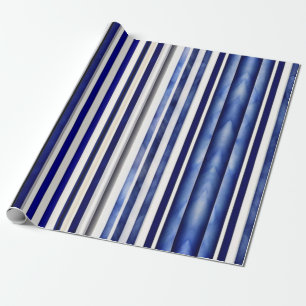 Summer Modern Navy Blue Boat Stripes Collection Geschenkpapier