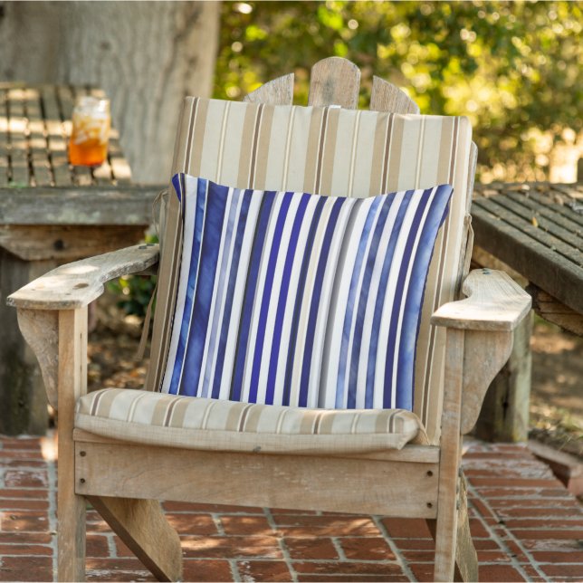 Summer Modern Navy Blue Boat Stripes Collection Kissen (Stuhl )
