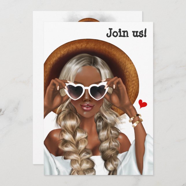 Summer Mood Blonde Bachelorette Invitation (Devant / Derrière)