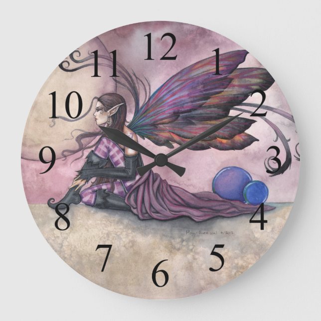 Summer Moon Faiasy Fantasy Fantastische Bergwelten Große Wanduhr (Vorderseite)