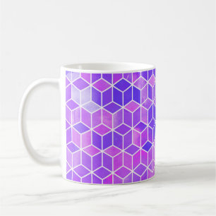 Summer Mosaic: Watercolor Cube Fusion Kaffeetasse