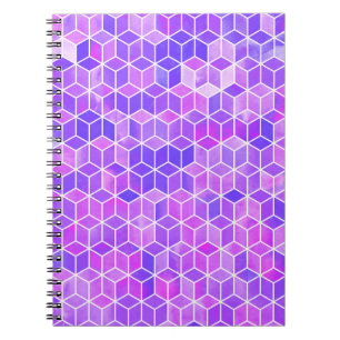 Summer Mosaic: Watercolor Cube Fusion Notizblock
