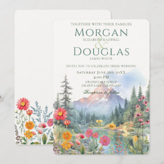 Summer Mountains and Stream Wedding Invitation Einladung