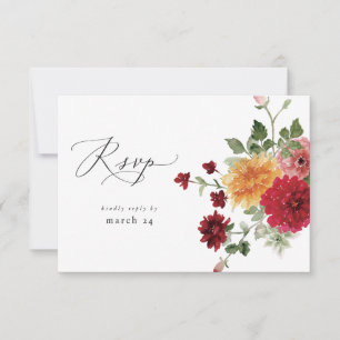 Summer Multi Color Floral w Meal UAWG RSVP Karte