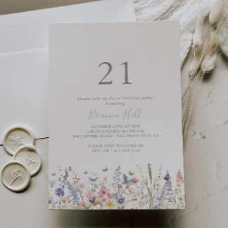 Summer Multicolor Wildblume 21. Geburtstag Party Einladung