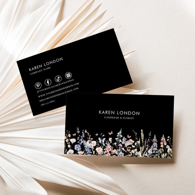 Summer Multicolor Wildblume Gardener & Florist Visitenkarte (Von Creator hochgeladen)