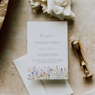 Summer Multicolor Wildblume Hochzeitsempfang Begleitkarte