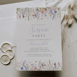 Summer Multicolour Wildblume Überraschendes Party Einladung