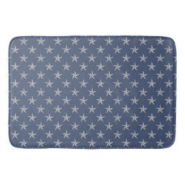 Summer Nautic Navy Blue Sea Star Starfish Badematte