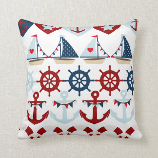 Summer Nautic Theme Anchors Segelboote Helms Kissen