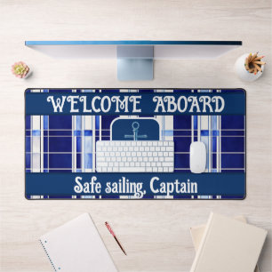 Summer Navy Blue Boat Collection de rayures modern